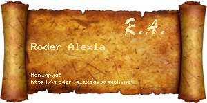 Roder Alexia névjegykártya